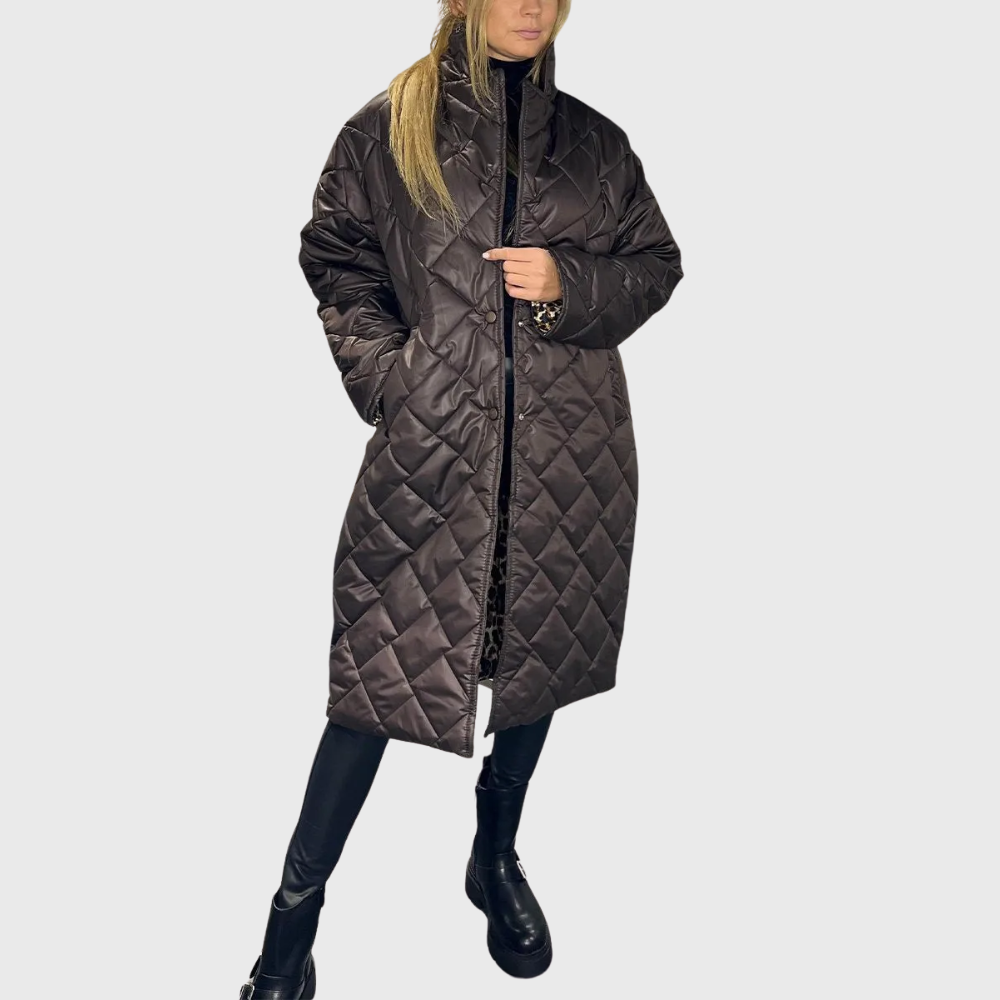 Damen Winterjacke Wendbar Gefüttert Warm