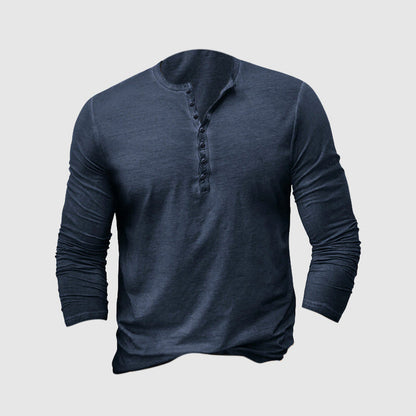 Slim Fit Henley Shirts Weich Lange Ärmel