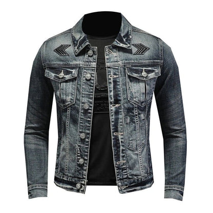 Herren Denimjacke Schwarz Stonewashed Look