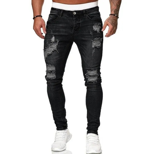 Schlanke Herren Jeans Ripped Style