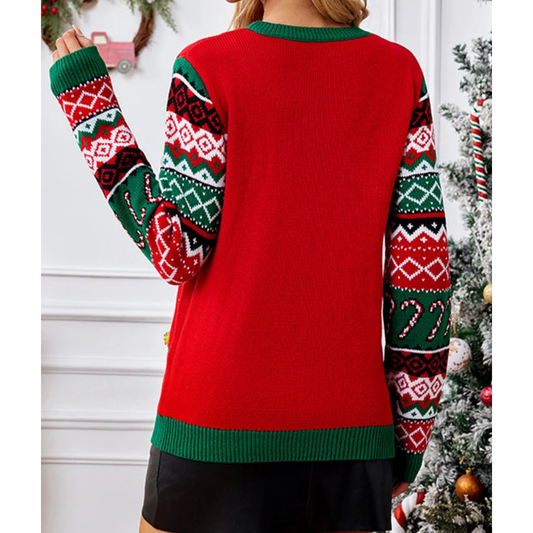 Weihnachts-Pullover Katzen-Motiv Damen - IdealeKleiden