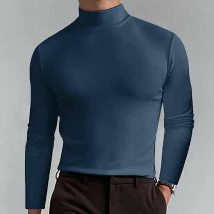 Slim Fit Rollkragen Pullover Langarm Herren