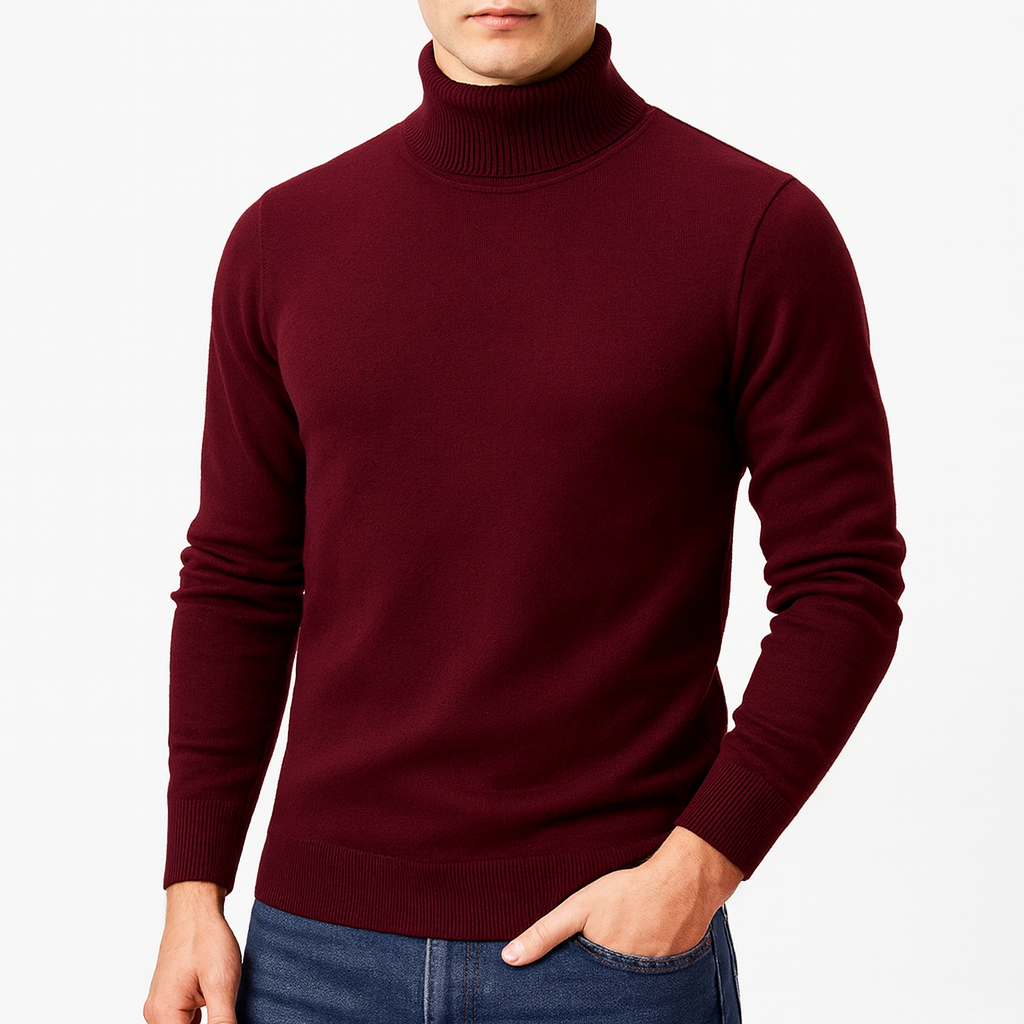 Einfacher Rollkragen Pullover Herren
