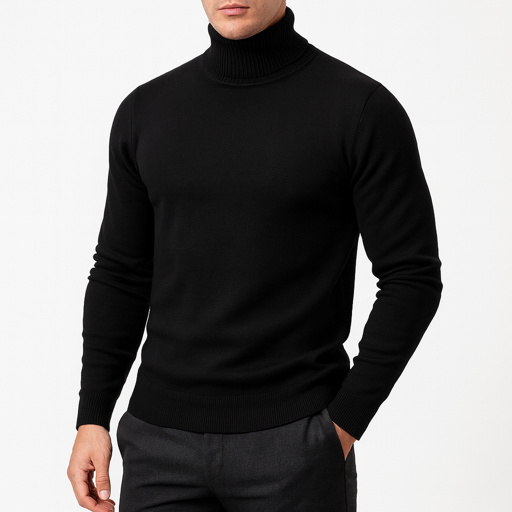 Einfacher Rollkragen Pullover Herren