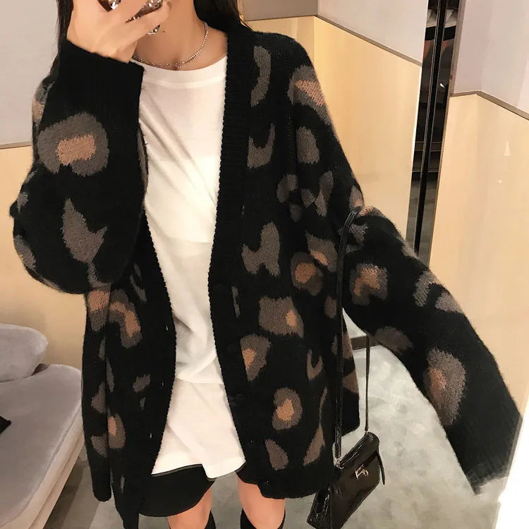Leopardendruck Kleid Elegant Damen - IdealeKleiden