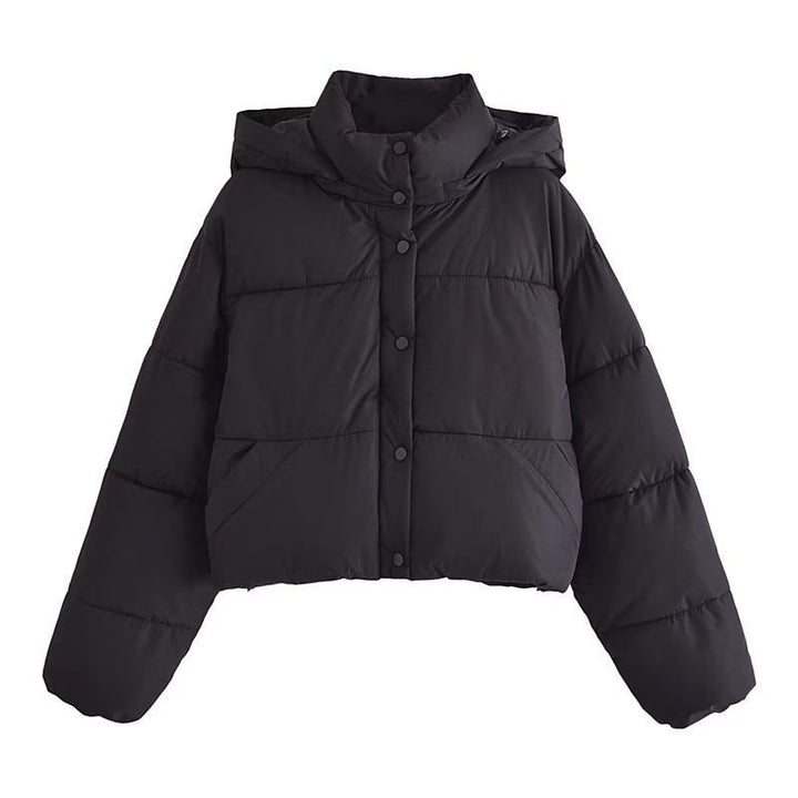 Damen Pufferjacke Kurz Kapuze Warm Winter