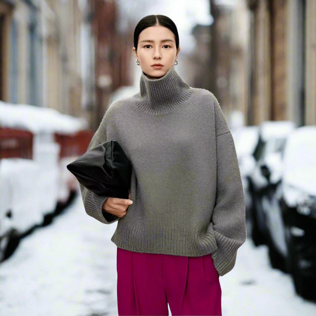Weiche Wollpullover Damen Oversized Warm