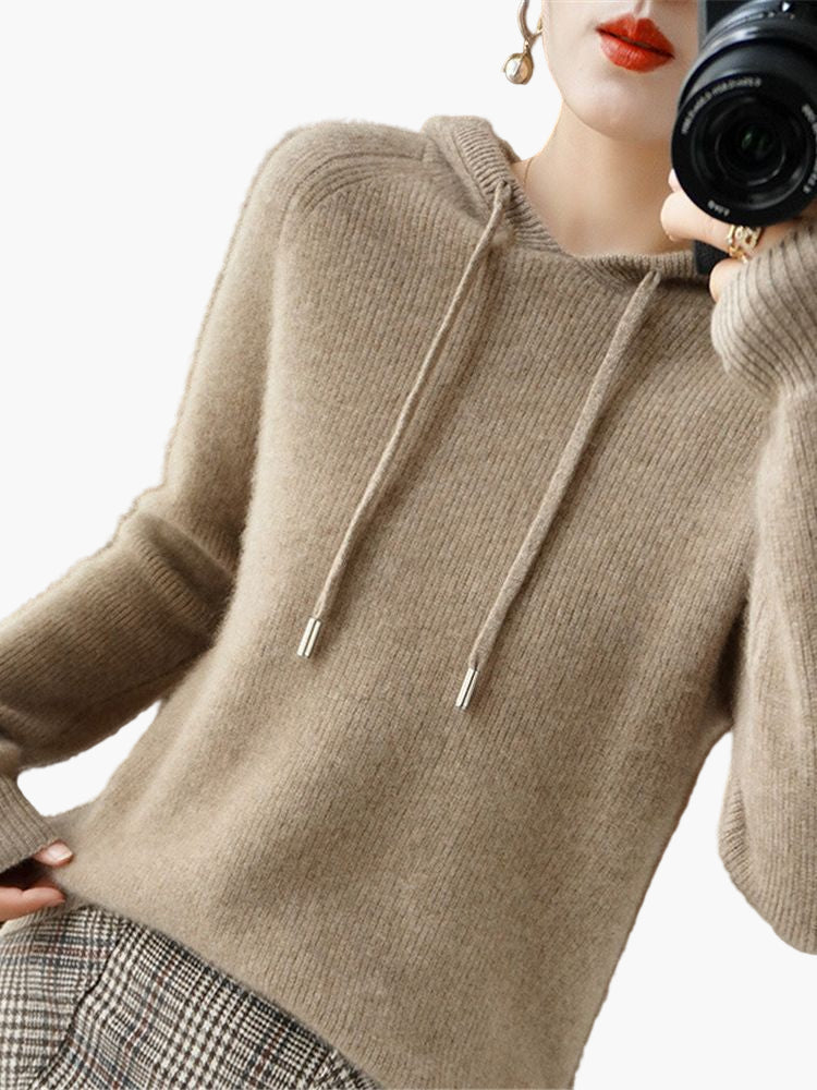 Weiche Strickjacke mit Kapuze - Bequemer Damen Hoodie