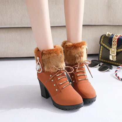 Elegante Kurzstiefel Britischer Stil High Heel - IdealeKleiden