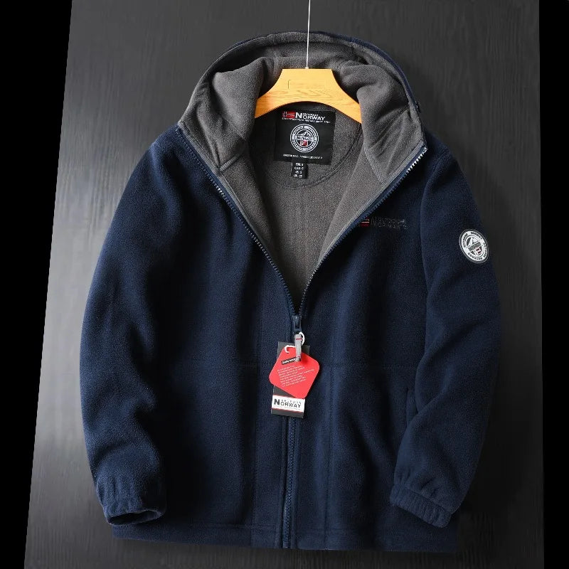 Herren Fleecejacke Outdoor Warm Kapuzenjacke - IdealeKleiden