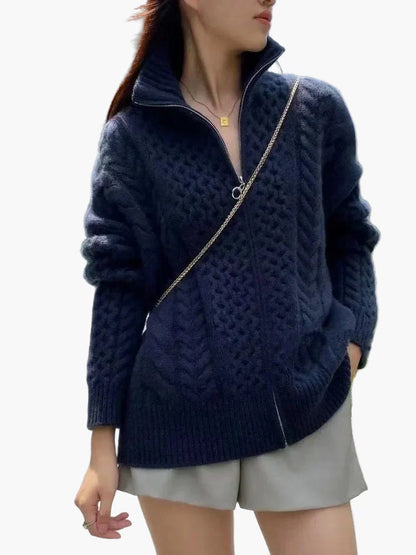 Stylisher Cardigan Zopfmuster Modern