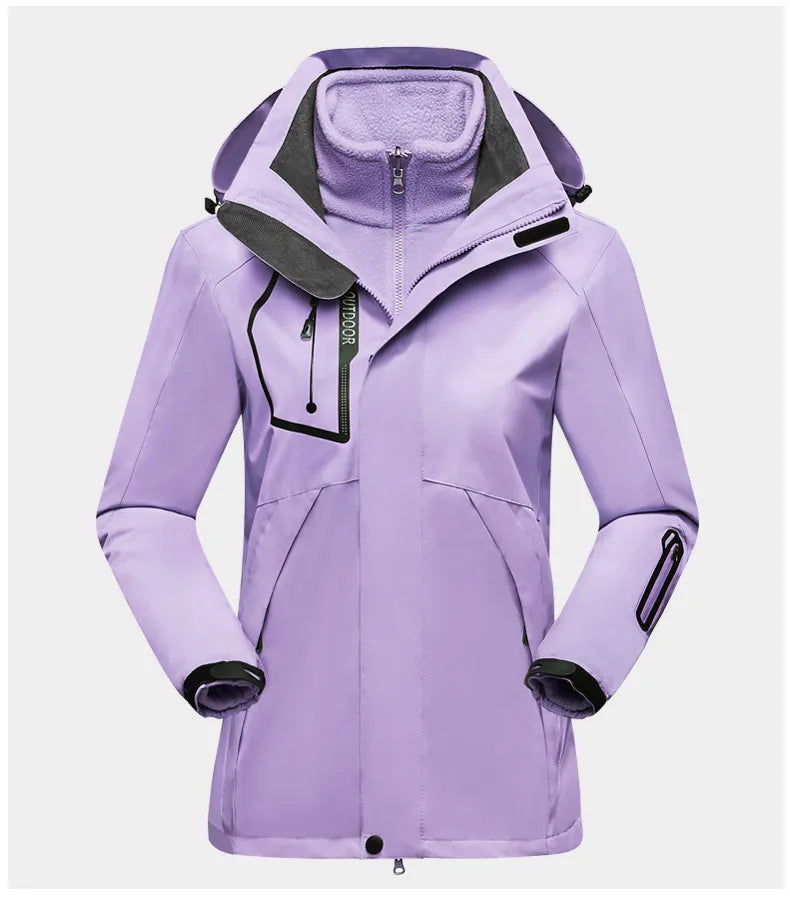 Praktische Damenjacke 3-in-1 Outdoor Schutz