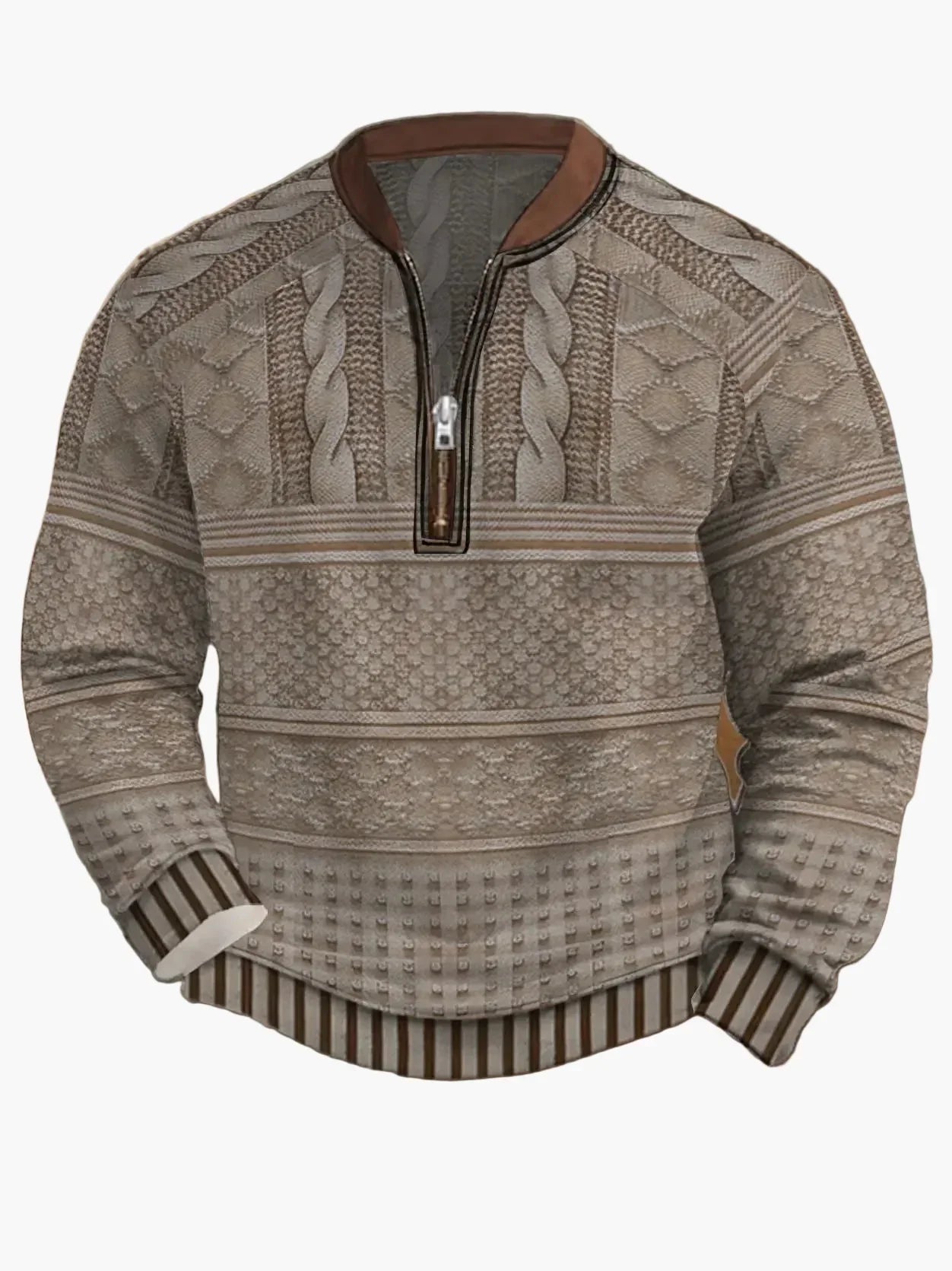 Herren Strickpullover Reißverschluss Modern