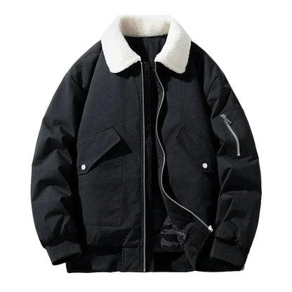 Winterjacke Lammfellkragen Modern Trendy