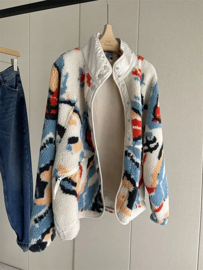 Trendige Lederjacke Biker Stil