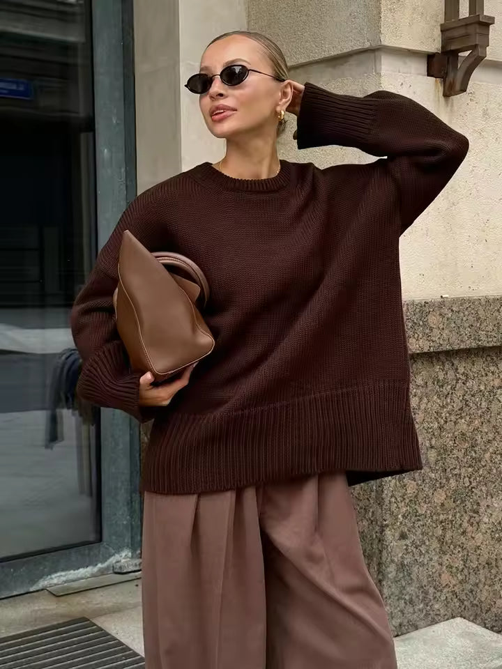 Damen Pullover Langärmlig Rundhals