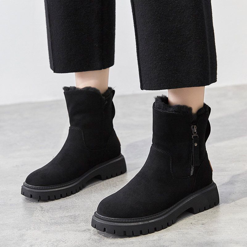 Damen Stiefel Baumwolle Reißverschluss