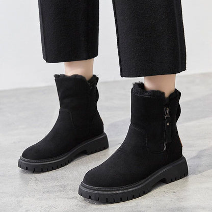 Damen Stiefel Baumwolle Reißverschluss