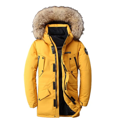 Warme Winterjacke Mittellang Kapuze