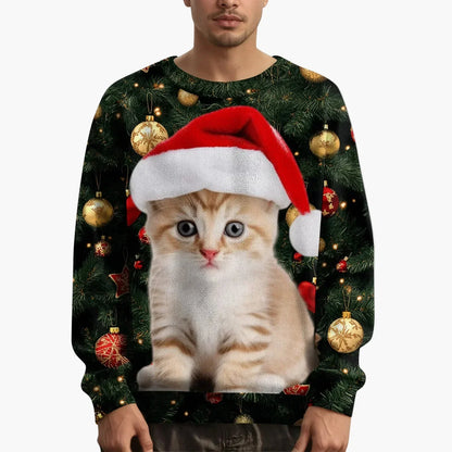 Weihnachtspullover Katzenmotiv Festlich