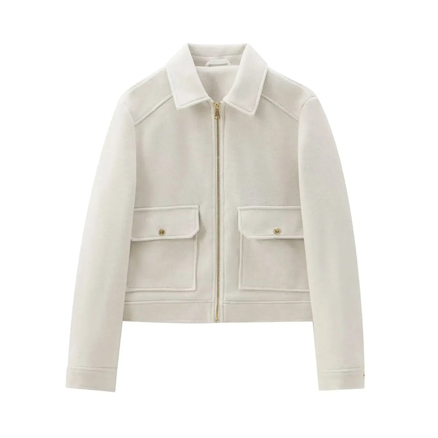Damen Winterjacke Reißverschluss Wollmix