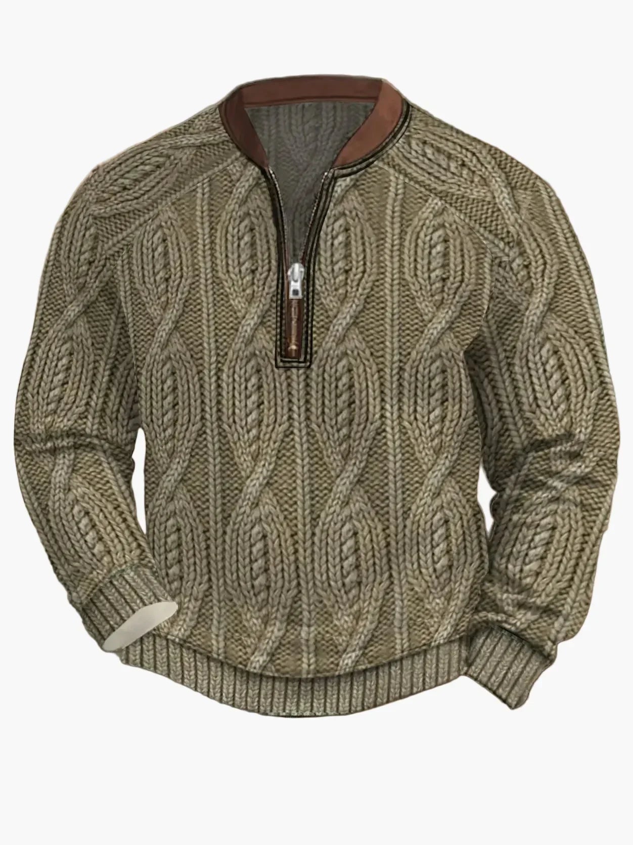 Herren Strickpullover Reißverschluss Modern