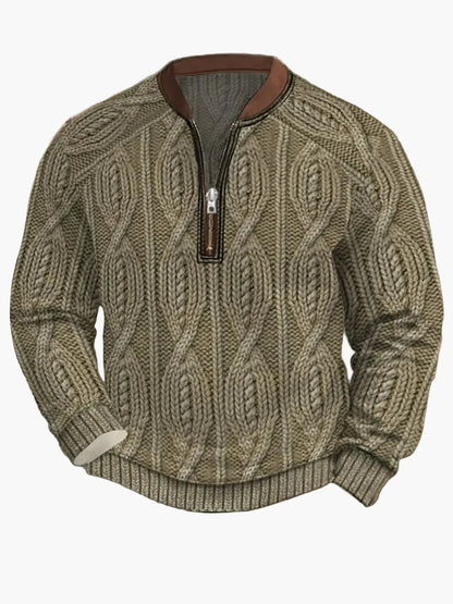 Herren Strickpullover Reißverschluss Modern