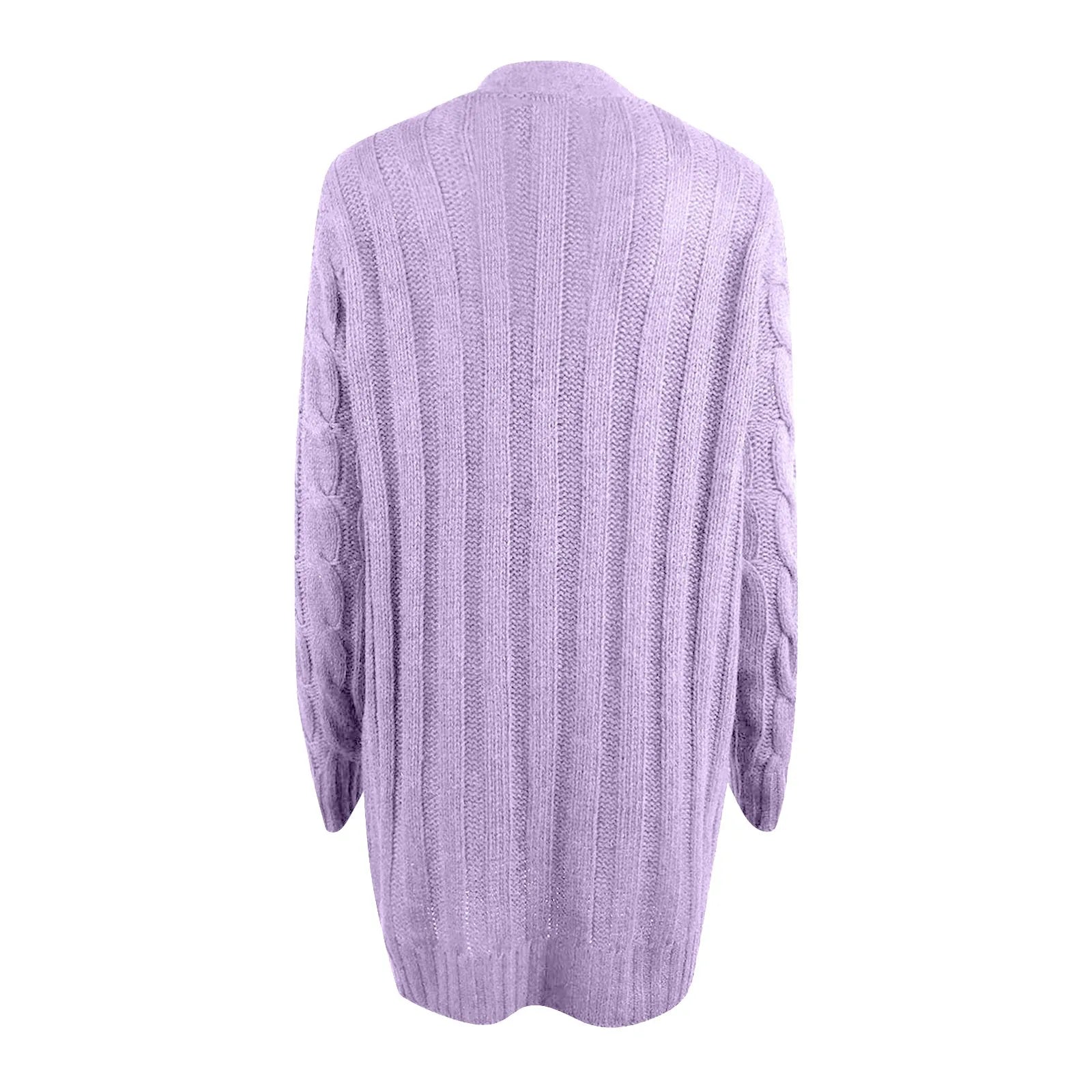Damen Strickjacke Herbst Lange Wollweste - IdealeKleiden