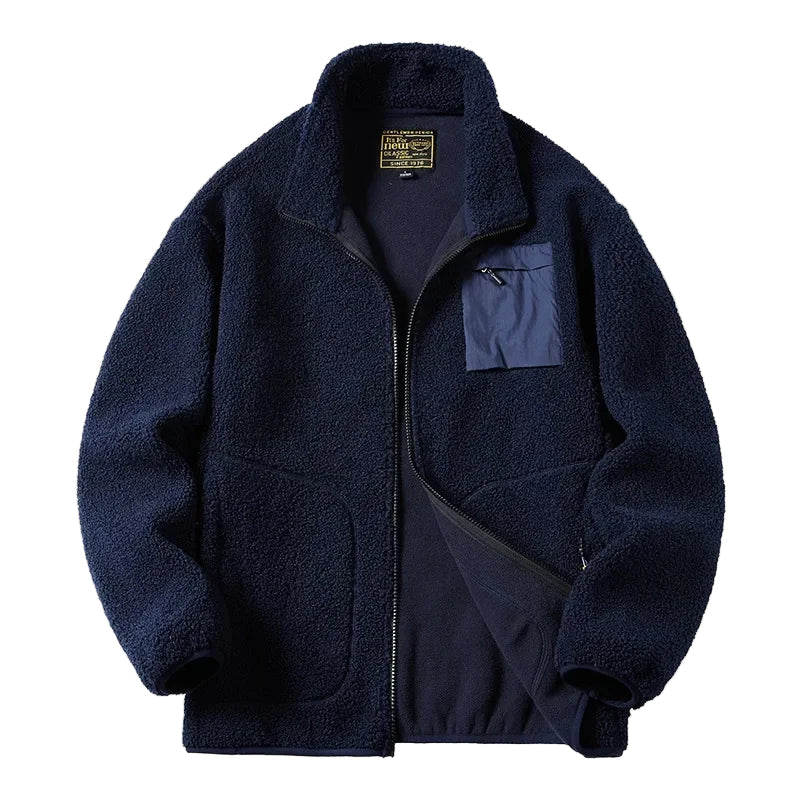 Unisex Fleecejacke Outdoor Stil Reißverschluss