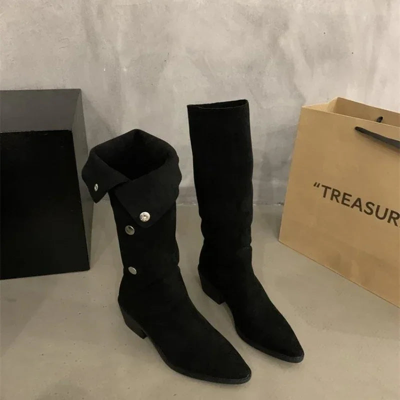 Cowboy Stiefel Damen Schmal Fransen Design