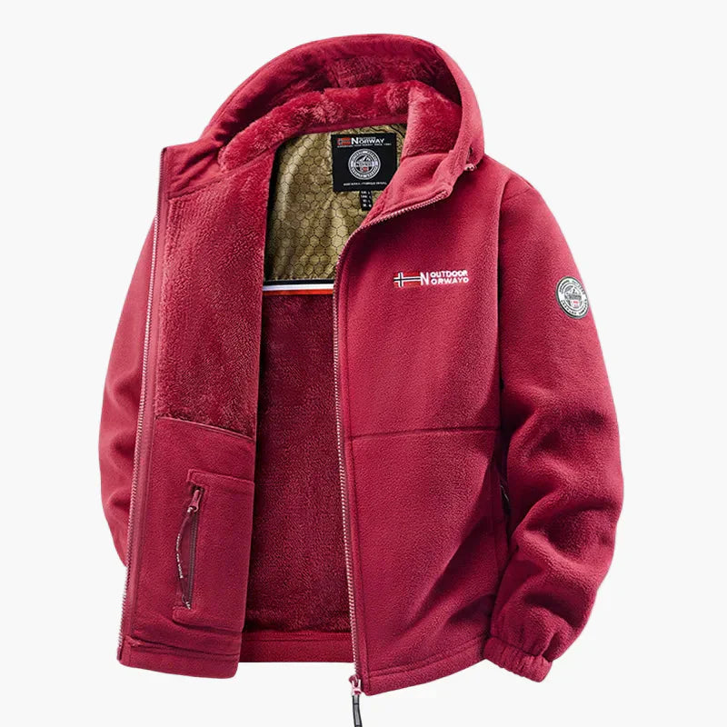Winterfleecejacke Mit Kapuze Skandinavisch