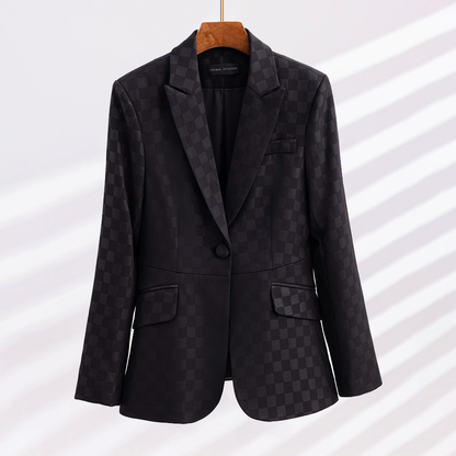 Elegante Damenblazer Karo Muster