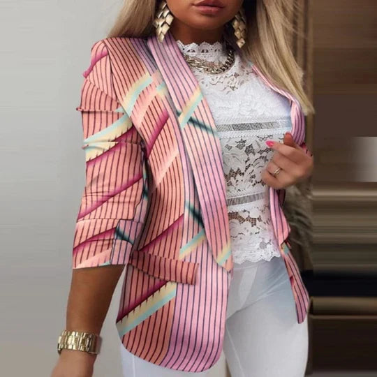 Damen Blazer Langarm Tie-Dye Trendig