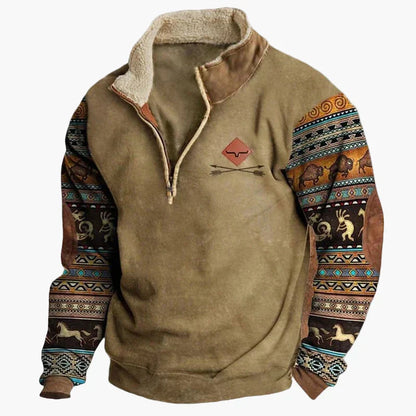 Stylischer Pullover Western Look Ethno Muster Outdoor