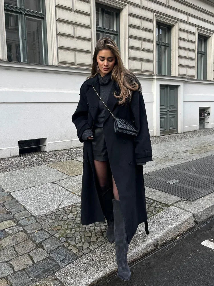 Übergroßer Wollmantel Warm Elegant