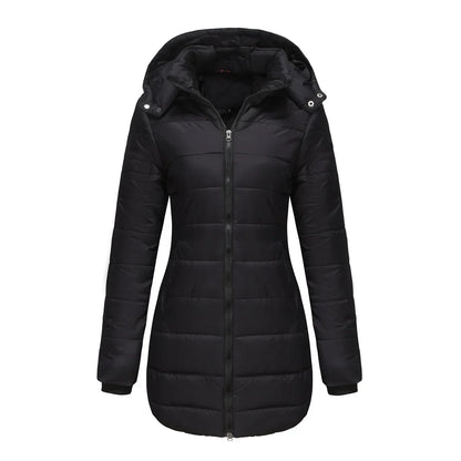 Winter-Puffermantel Damen Warm Kapuze