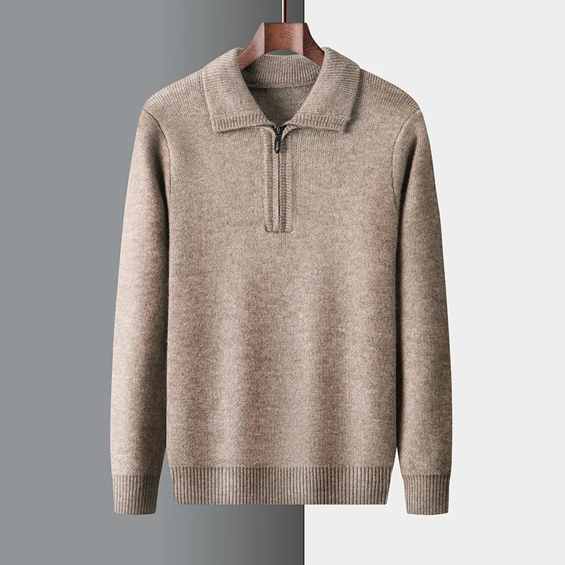 Herren Strickpullover Winter Warm Halbzipper