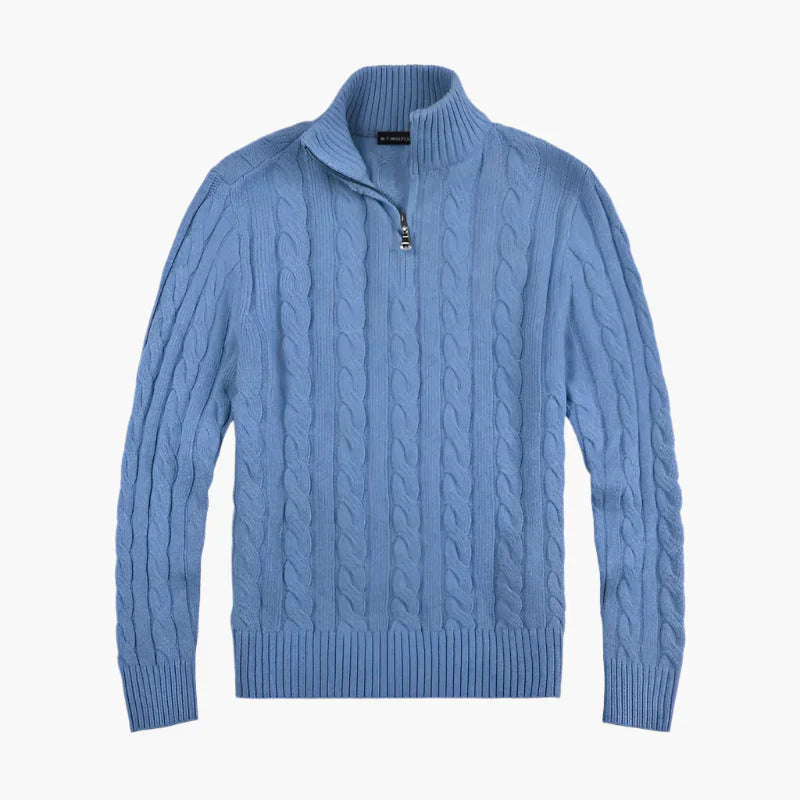Eleganter Strickpullover Zopfmuster Freizeitlook