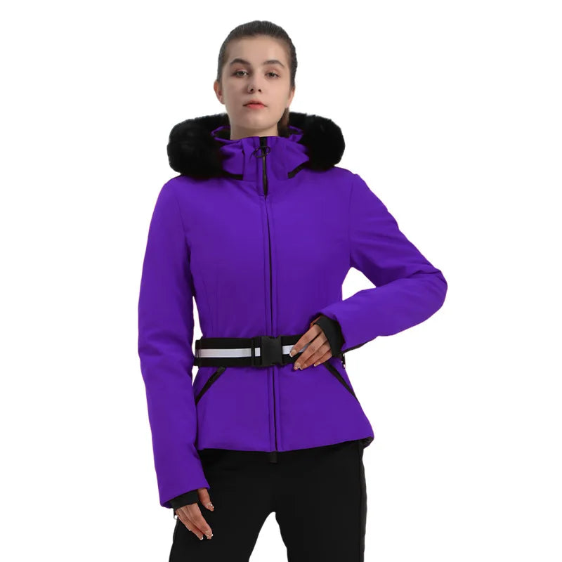 Damen Skijacke Winter Gemustert Warm