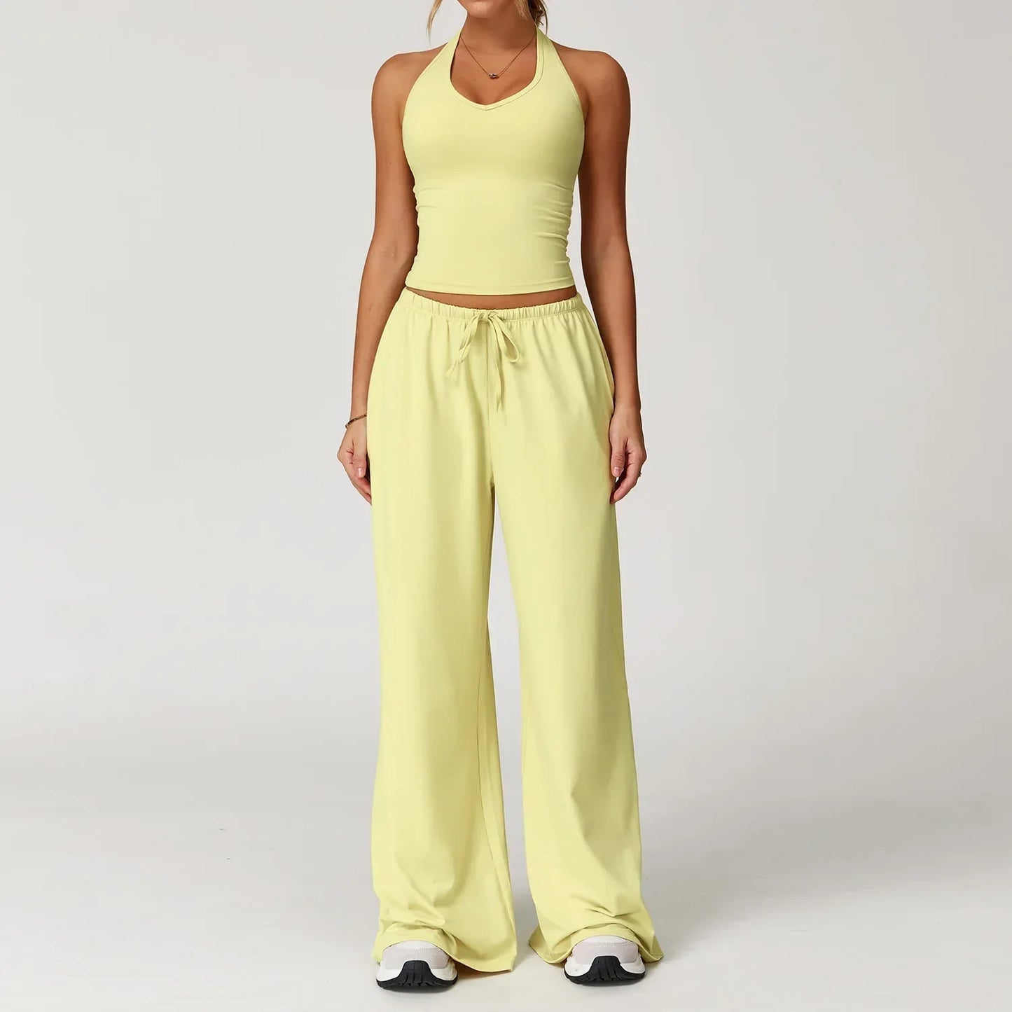 Damen Lounge Set Crop Top Komfort