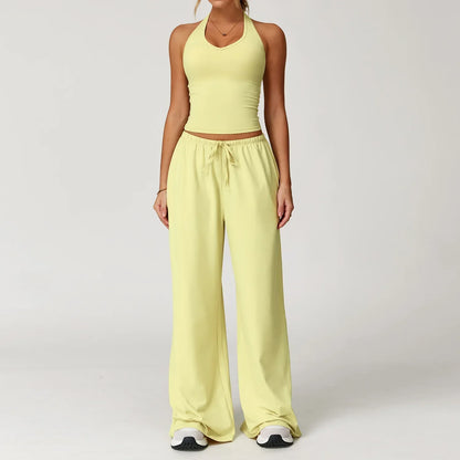 Damen Lounge Set Crop Top Komfort