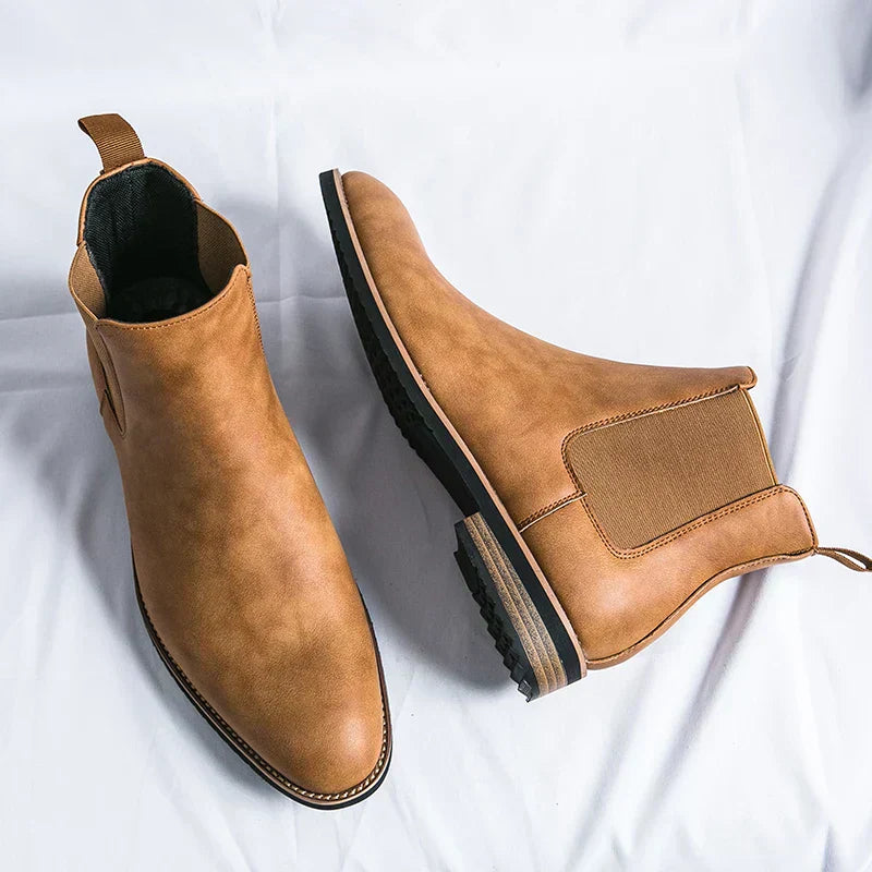 Herren Stiefel Elastisch Knöchelhohe Schlupfstiefel