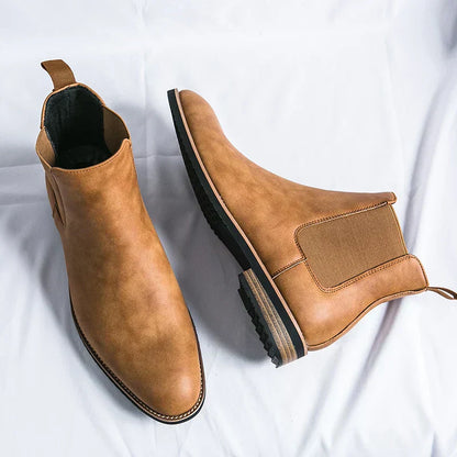 Herren Stiefel Elastisch Knöchelhohe Schlupfstiefel