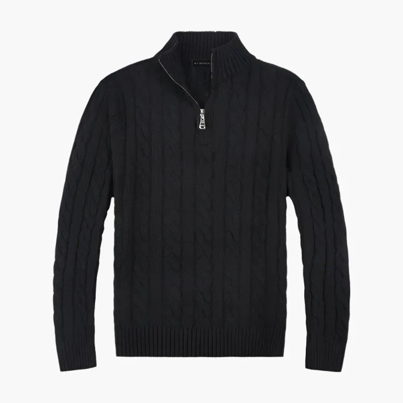 Eleganter Strickpullover Zopfmuster Freizeitlook