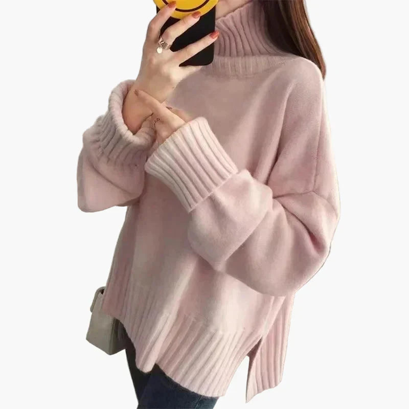 Großer Oversize Pullover Hochkragen Winter
