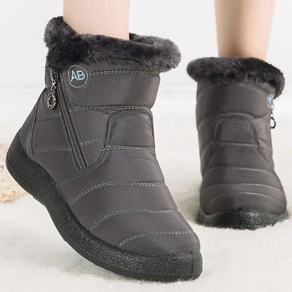 Winterstiefel Damen Knöchelhoch Wasserfest Plüschfutter