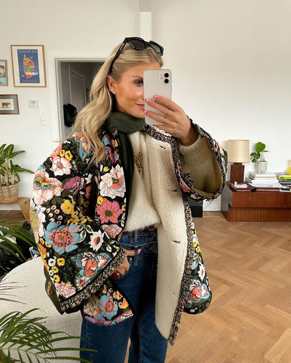 Damenjacke Blumenmuster Sommer