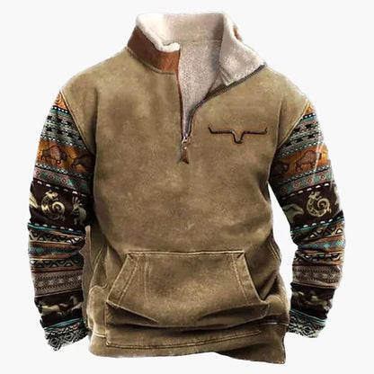 Stylischer Pullover Western Look Ethno Muster Outdoor