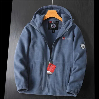 Warme Winterjacke Kapuze Reißverschluss