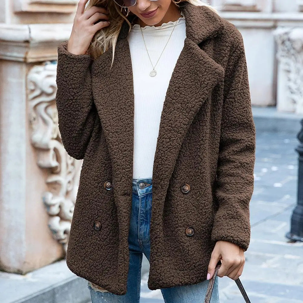Teddyjacke Braun Weich Modisch